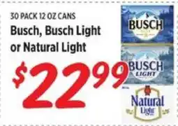 Rouses Busch, Busch Light or Natural Light offer