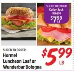 Rouses Hormel Luncheon Loaf or Wunderbar Bologna offer
