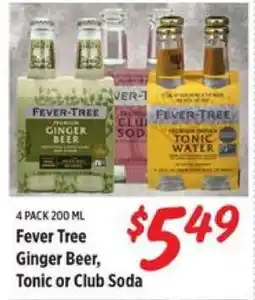 Rouses Fever Tree Ginger Beer, Tonic or Club Soda offer