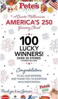 Pete's Fresh Market Petes $250 offer