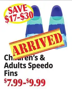 Ocean State Job Lot Children's & Adults Speedo Fins offer