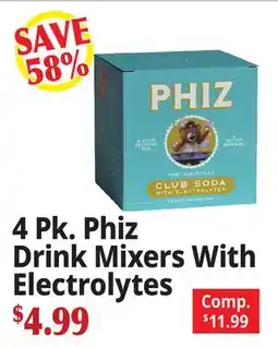 Ocean State Job Lot 4 Pk. Phiz Drink Mixers With Electrolytes offer