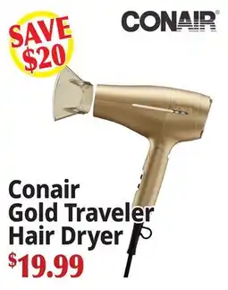 Ocean State Job Lot Conair Gold Traveler Hair Dryer offer