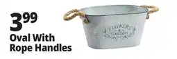 Ocean State Job Lot Galvanized Oval Planter with Rope Handles offer