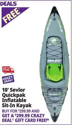 Ocean State Job Lot 10' Sevlor Quickpak Inflatable Sit-In Kayak offer