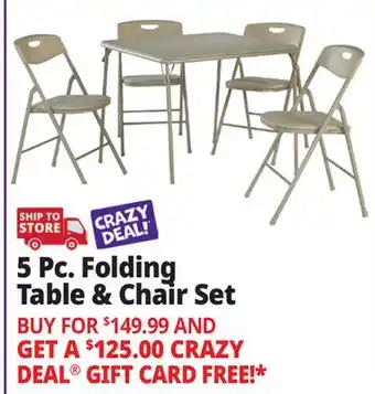 Ocean State Job Lot 5 Pc. Folding Table & Chair Set offer