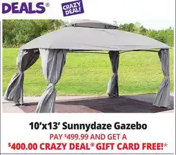 Ocean State Job Lot Sunnydaze 12.6' x 9.1' Soft Top Patio Gazebo with Screens and Privacy Walls Blue offer