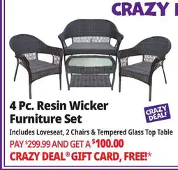 Ocean State Job Lot 4-Piece Resin Wicker Furniture Set offer