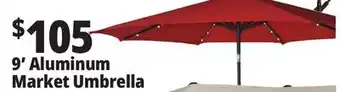 Ocean State Job Lot 9' Aluminum Market Umbrella with Solar LED Lights offer
