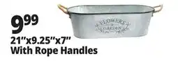 Ocean State Job Lot Galvanized Steel Garden Trough with Rope Handles 21 x 9.25 offer