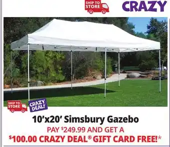 Ocean State Job Lot Simsbury 10' x 20' One-Touch Pop-Up Gazebo offer