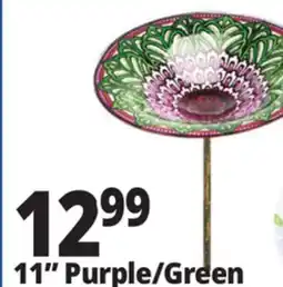 Ocean State Job Lot Glass Flower Bird Bath Red 12 offer