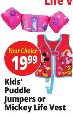 Ocean State Job Lot Kids' Puddle Jumpers or Mickey Life Vest offer