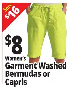 Ocean State Job Lot Women's Garment Washed Bermudas or Capris offer