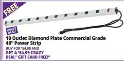 Ocean State Job Lot 10 Outlet Diamond Plate Commercial Grade 48 Power Strip offer