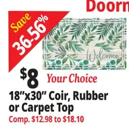 Ocean State Job Lot 18x30 Coir, Rubber or Carpet Top Doormats offer