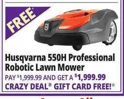 Ocean State Job Lot Husqvarna 550H Professional Robotic Lawn Mower Gray/Orange offer