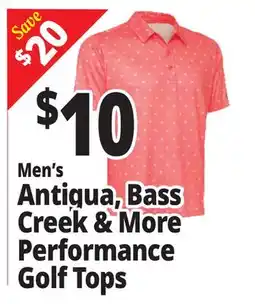 Ocean State Job Lot Men's Antigua, Bass Creek & More Performance Golf Tops offer