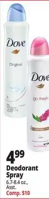 Ocean State Job Lot Dove Go Fresh Moisturizing Cream Pear and Aloe Vera Antiperspirant Deodorant Spray 6.7-8.45 oz offer