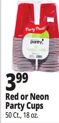 Ocean State Job Lot Kitchen Pantry Red Plastic Cups 50 Count offer