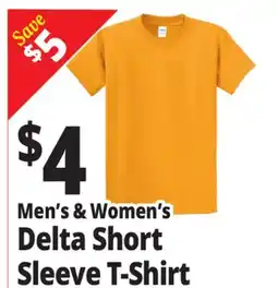 Ocean State Job Lot Men's & Women's Sleeve T-Shirt Delta Short offer