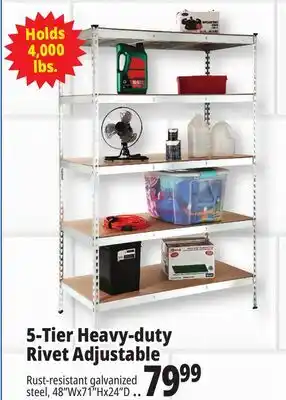 Ocean State Job Lot Method Storage Systems 5-Tier Heavy-Duty Rivet Shelving Unit 48 x 71 offer
