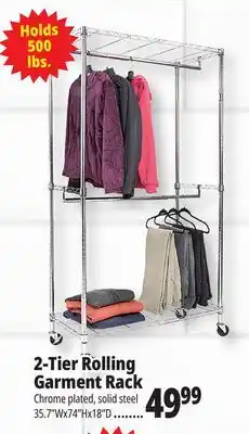 Ocean State Job Lot Method Storage Systems 2-Tier Garment Rack Chrome 35.7 W x 28 D x 74 H offer