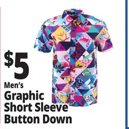 Ocean State Job Lot Men's Graphic Short Sleeve Button Down offer