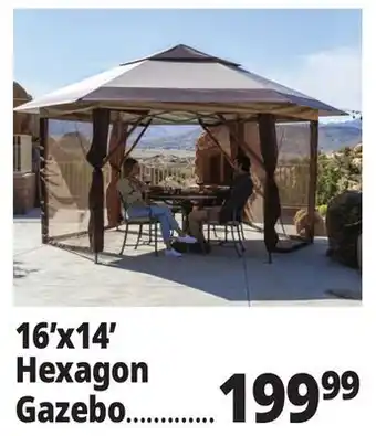 Ocean State Job Lot Hexagon Pop Up Gazebo 16' x 14' offer