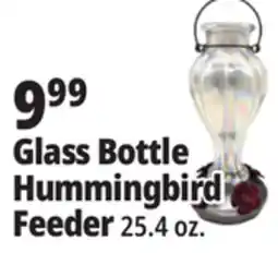 Ocean State Job Lot Glass Bottle Hummingbird Feeder offer