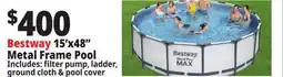 Ocean State Job Lot Bestway 15' x 48 Metal Frame Pool offer