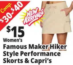 Ocean State Job Lot Women's Famous Maker Hiker Style Performance Skorts & Capri's offer