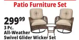 Ocean State Job Lot 3-Piece Swivel Rocking Wicker Set offer