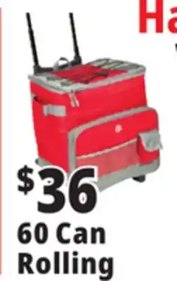 Ocean State Job Lot North Peak 60-Can Rolling Cooler Red offer