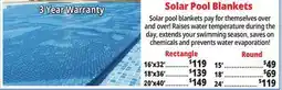 Ocean State Job Lot Solar Pool Blankets offer