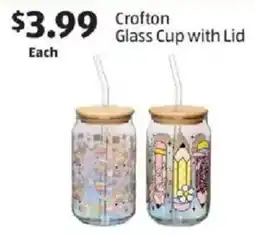Aldi Crofton Glass Cup with Lid offer