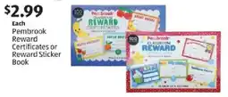 Aldi Pembrook Reward Certificates or Reward Sticker Book offer