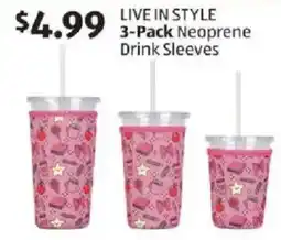 Aldi Live in style neoprene drink sleeves offer