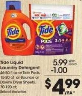 Fred Meyer Tide Liquid Laundry Detergent offer