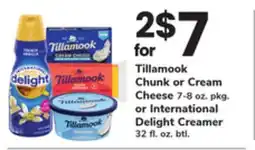 ACME Tillamook Chunk or Cream Cheese 7-8 oz. pkg. or International Delight Creamer 32 fl. oz. btl offer