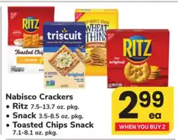 ACME Nabisco Crackers Ritz 7.5-13.7 oz. pkg. Snack 3.5-8.5 oz. pkg. Toasted Chips Snack 7.1-8.1 oz. pkg offer