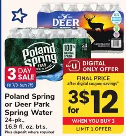 ACME Poland Spring or Deer Park Spring Water offer