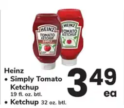 ACME Heinz Simply Tomato Ketchup 19 fl oz. btl. Ketchup 32 oz. btl offer