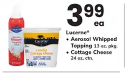 ACME Lucerne Aerosol Whipped Topping 13 oz. pkg. Cottage Cheese 24 oz. ctn offer