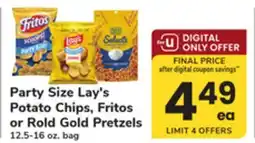 ACME Party Size Lay's Potato Chips, Fritos or Rold Gold Pretzels offer