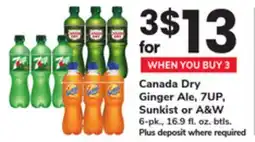 ACME Canada Dry Ginger Ale, 7UP, Sunkist or A&W offer