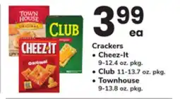 ACME Crackers Cheez-It 9-12.4 oz. pkg., Club 11-13.7 oz. pkg. or Townhouse 9-13.8 oz. pkg offer