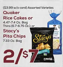 DeCicco & Sons Quaker Rice Cakes or Stacy's Pita Chips offer