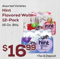 DeCicco & Sons Hint Flavored Water 12-Pack offer