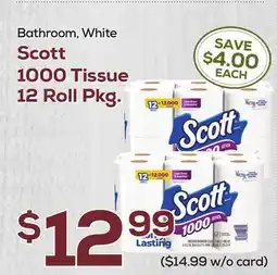 DeCicco & Sons Scott 1000 Tissue 12 Roll Pkg offer